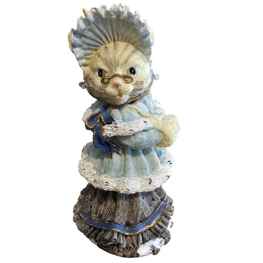 Vintage Abigail Whiskers Cat Figurine Collectible Victorian Kitty 5" Resin 1993
